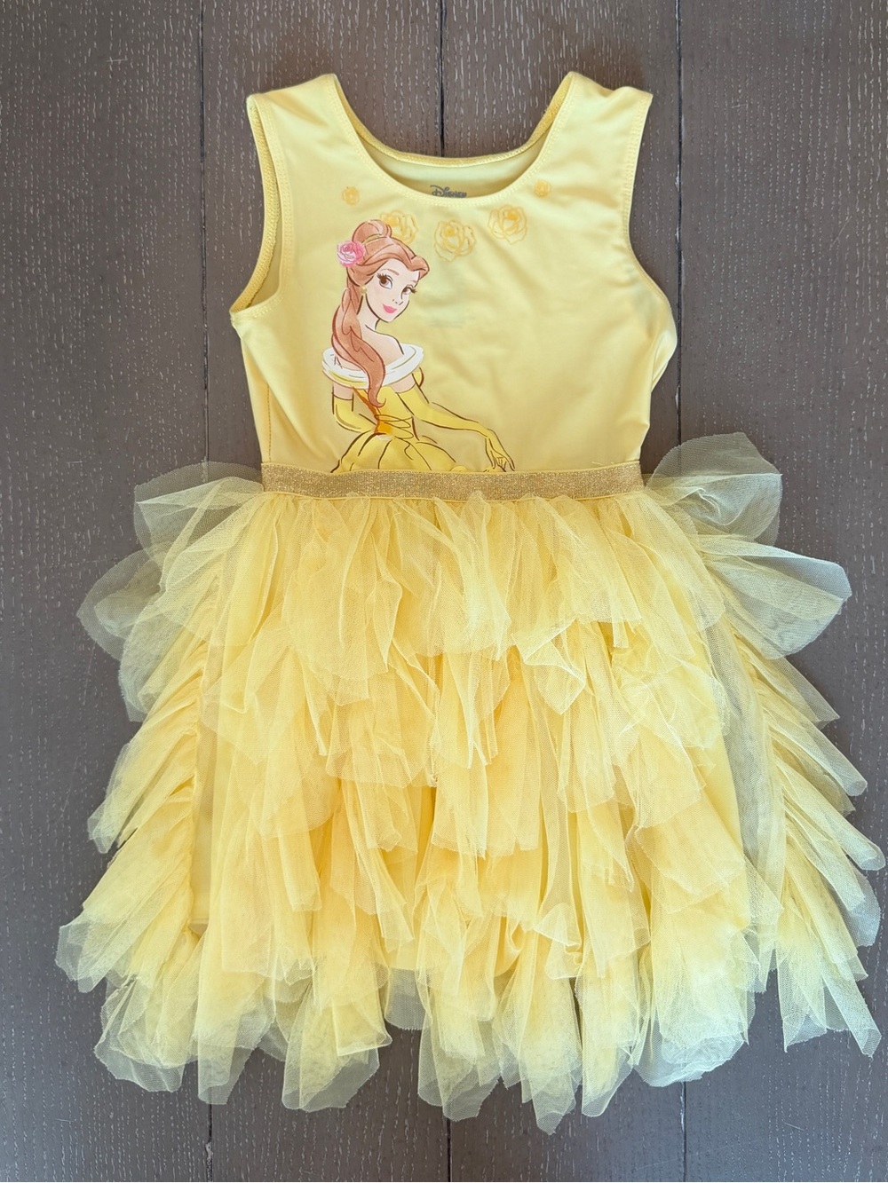 Disney Girls Beauty & The Beast Princess Belle Dress/Halloween Costume Size 5T